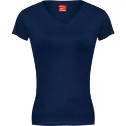 FWRD Ladies Fitted V-Neck T-Shirt Navy Front